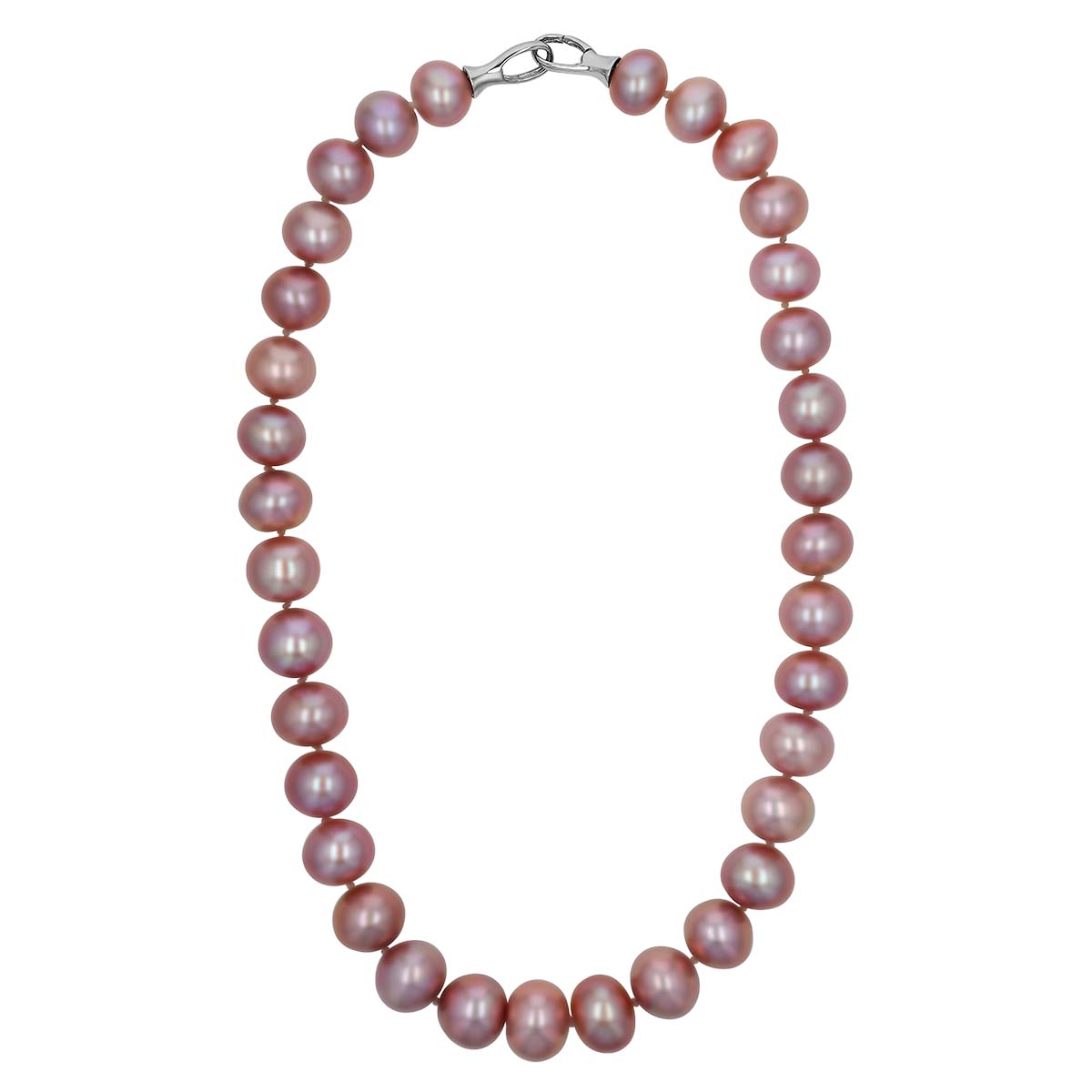 TARA Pearls Purple Freshwater Cultured Pearl Princess Strand Necklace with Sterling Silver Clasp, 18