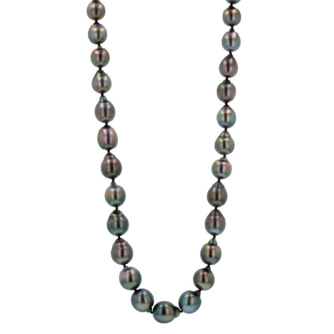 TARA Pearls Tahitian South Sea Cultured Pearl Princess Strand Necklace Yellow Gold, 9-11 mm, 18"