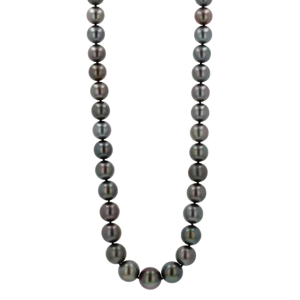 TARA Pearls Tahitian South Sea Cultured Pearl Strand with Diamond White Gold Clasp, 9-11.8 mm, 17
