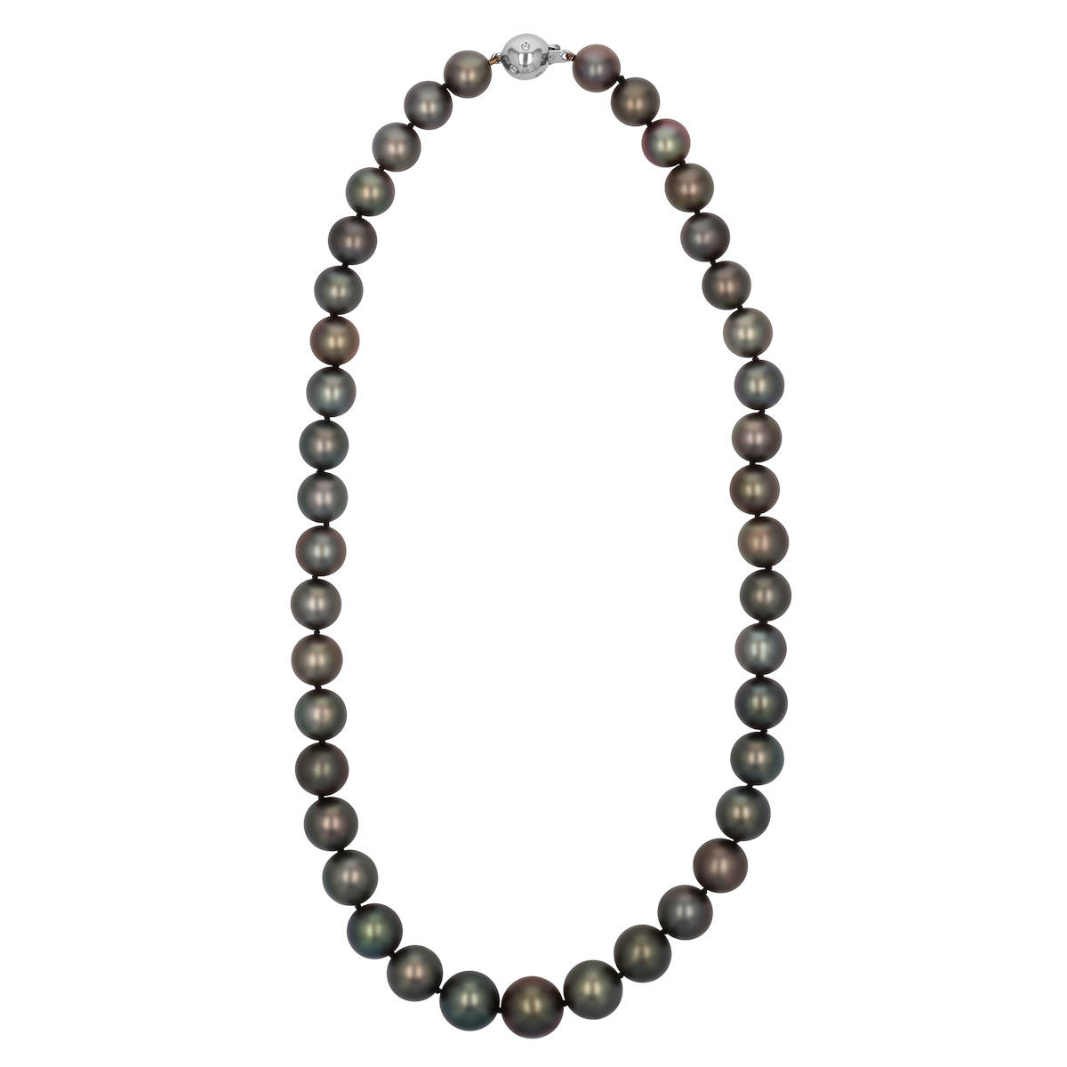 TARA Pearls Tahitian South Sea Cultured Pearl Strand with Diamond White Gold Clasp, 9-11.8 mm, 17
