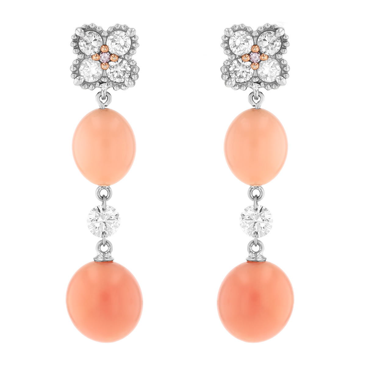 TARA Pearls Conch Pearl & Diamond Dangle Earrings in Platinum