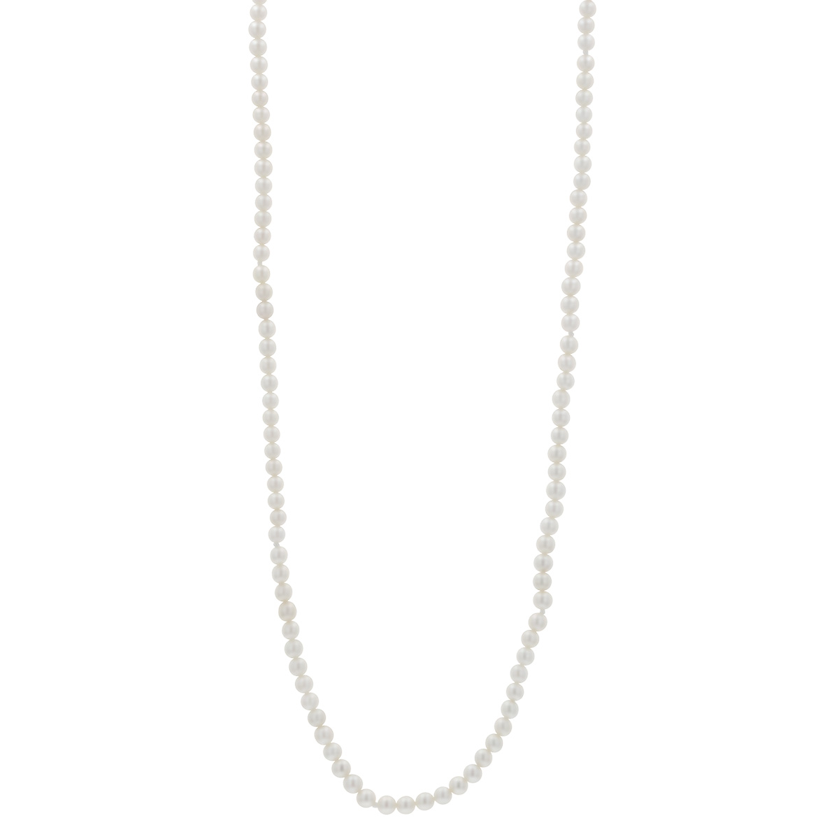 TARA Pearls White Cultured Pearl Strand Necklace with White Gold Clasp, 3-3.5mm, 17