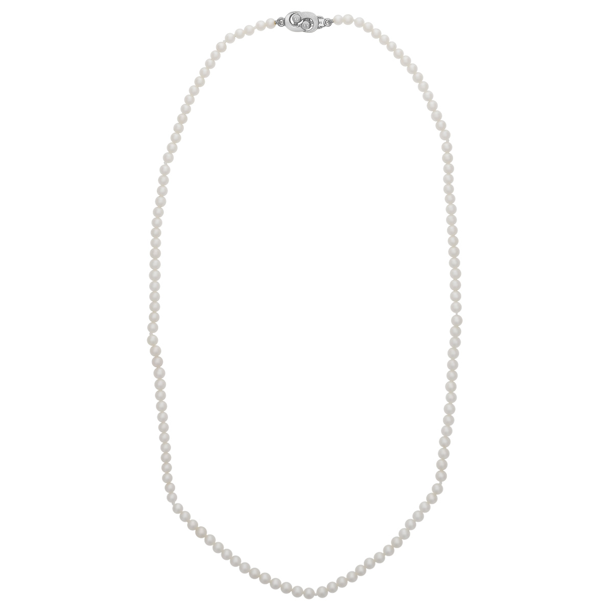TARA Pearls White Cultured Pearl Strand Necklace with White Gold Clasp, 3-3.5mm, 17