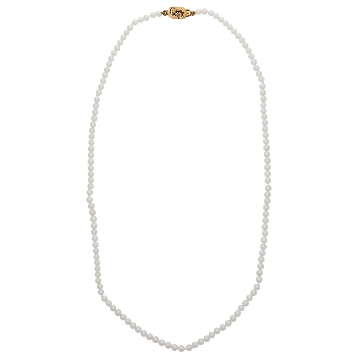 TARA Pearls White Cultured Pearl Strand Necklace with Yellow Gold Clasp, 3-3.5mm, 17