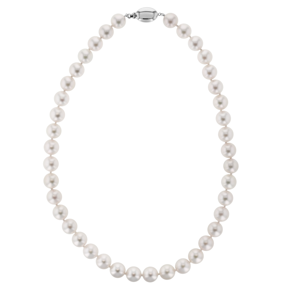 TARA Pearls Cultured Pearl Princess Strand with Warren Buffet Signature in White Gold, 10-10.5 mm