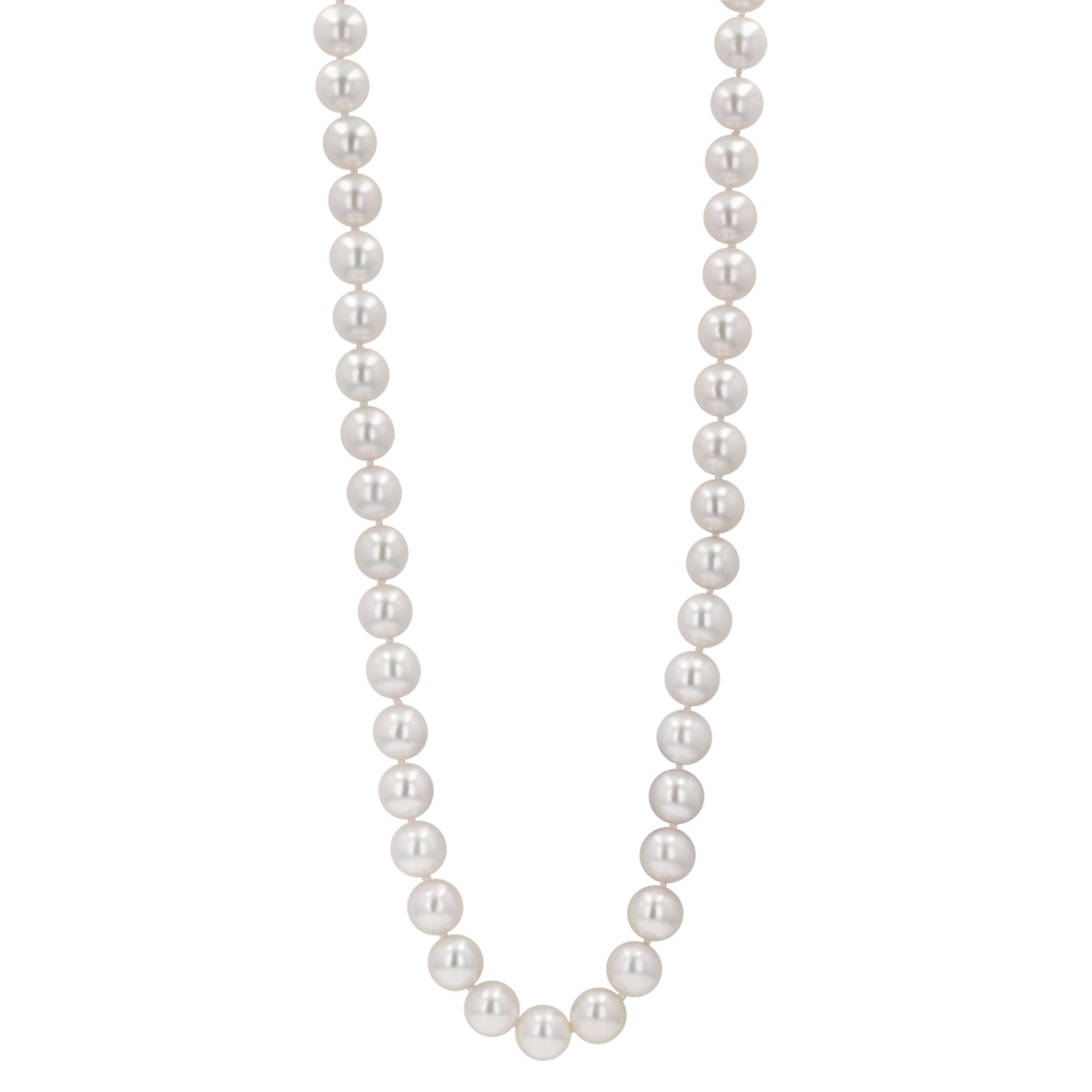 TARA Pearls Cultured Pearl Princess Strand with Warren Buffet Signature in White Gold, 10-10.5 mm