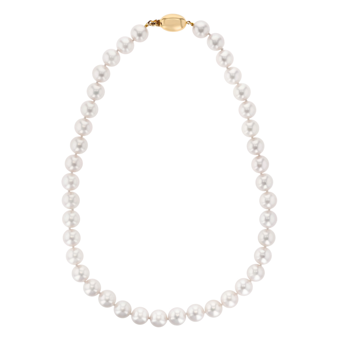 TARA Pearls Cultured Pearl Princess Strand with Warren Buffet Signature in Yellow Gold, 10-10.5 mm