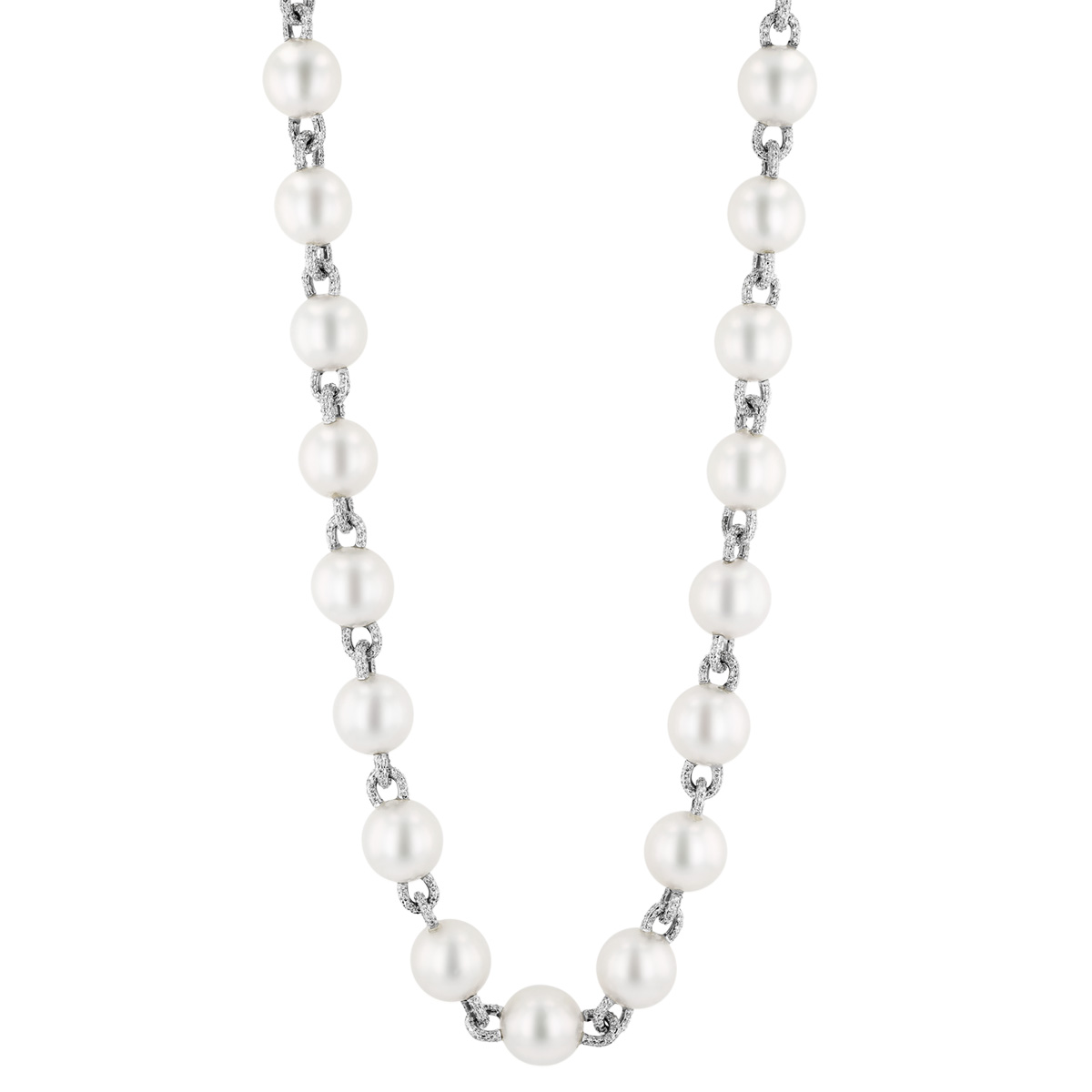 TARA Pearls South Sea Cultured Pearl & Diamond Link Necklace in White Gold, 16.5