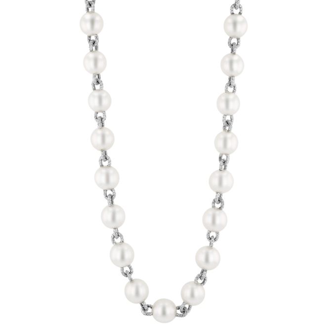 TARA Pearls South Sea Cultured Pearl & Diamond Link Necklace in White Gold, 16.5"