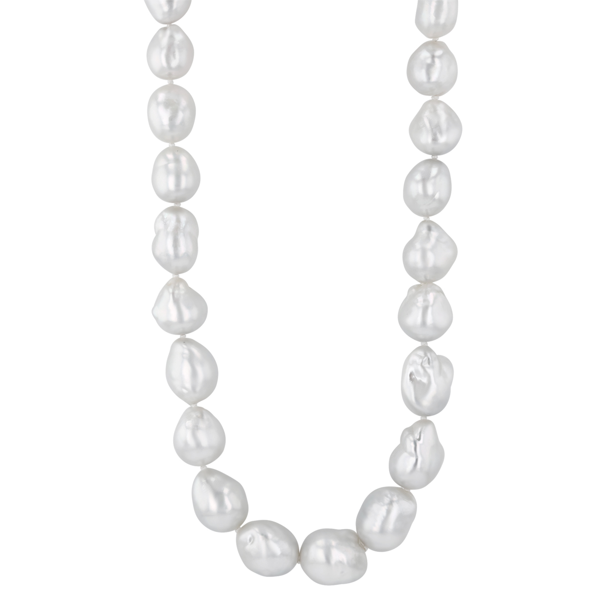 TARA Pearls South Sea Cultured Baroque Pearl Necklace with Diamonds in White Gold, 17.5