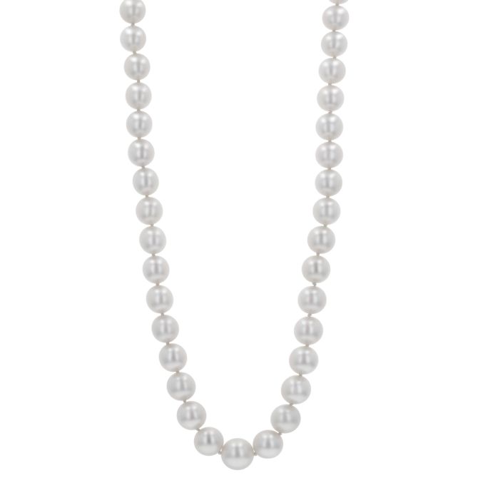 TARA Pearls White South Sea Cultured Pearl Strand Necklace with White Gold Clasp, 9-11.5 mm, 17.5"