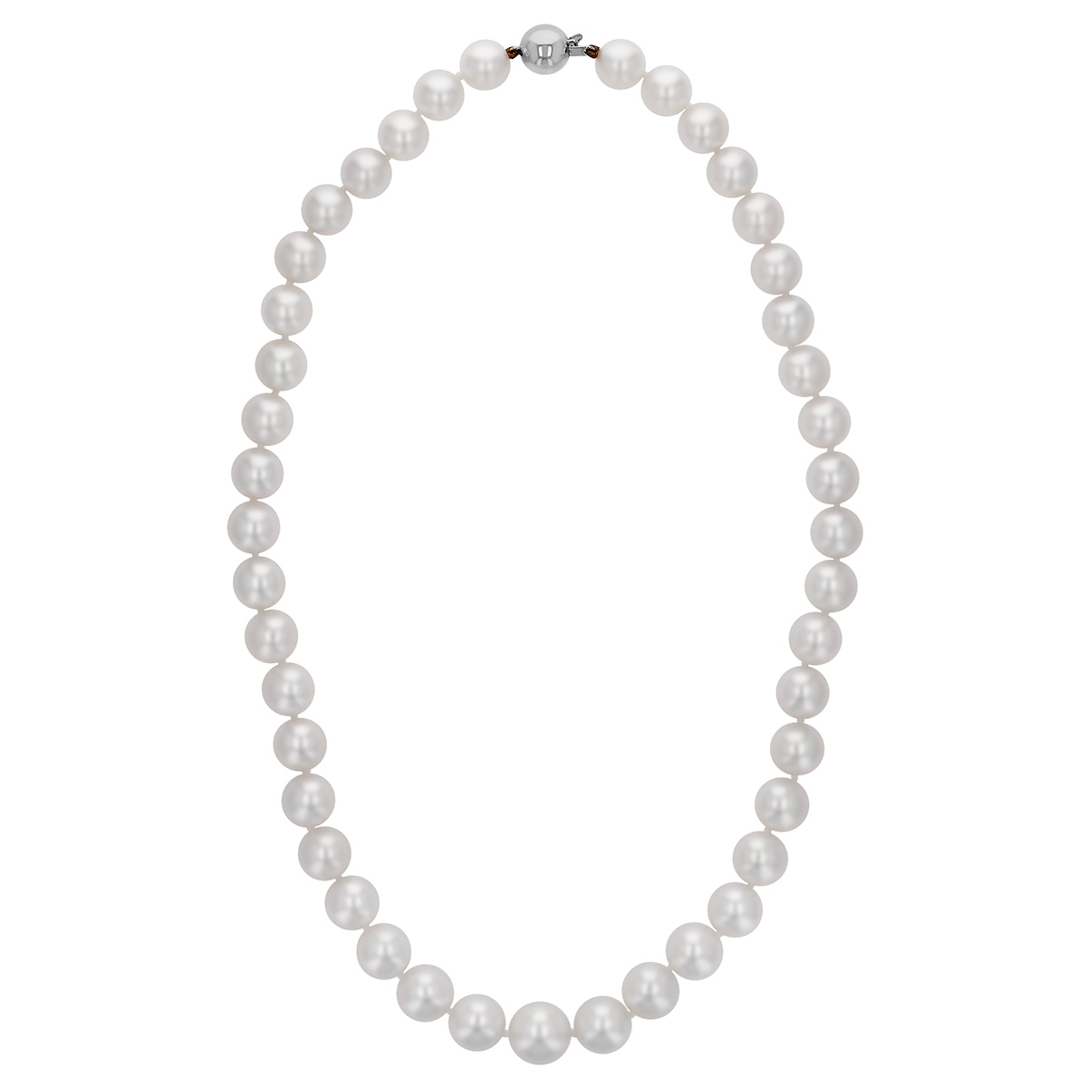 TARA Pearls White South Sea Cultured Pearl Strand Necklace with White Gold Clasp, 9-11.5 mm, 17.5