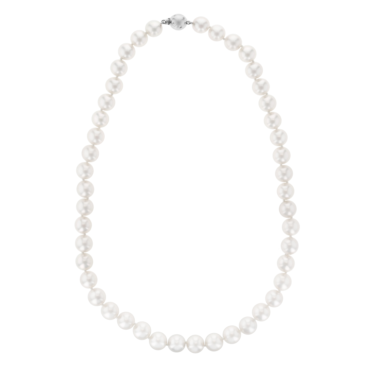 TARA Pearls South Sea Cultured Pearl Princess Strand Necklace with Diamonds in White Gold, 9-10 mm