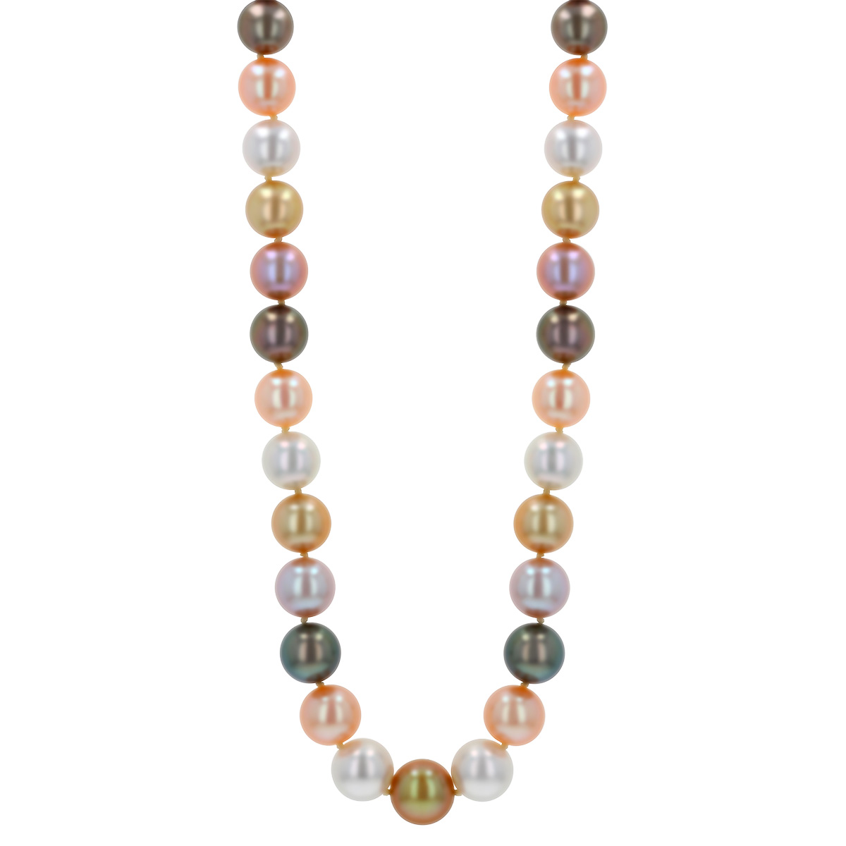 TARA Pearls Multicolored South Sea & Freshwater Cultured Pearl Strand Necklace in White Gold, 17