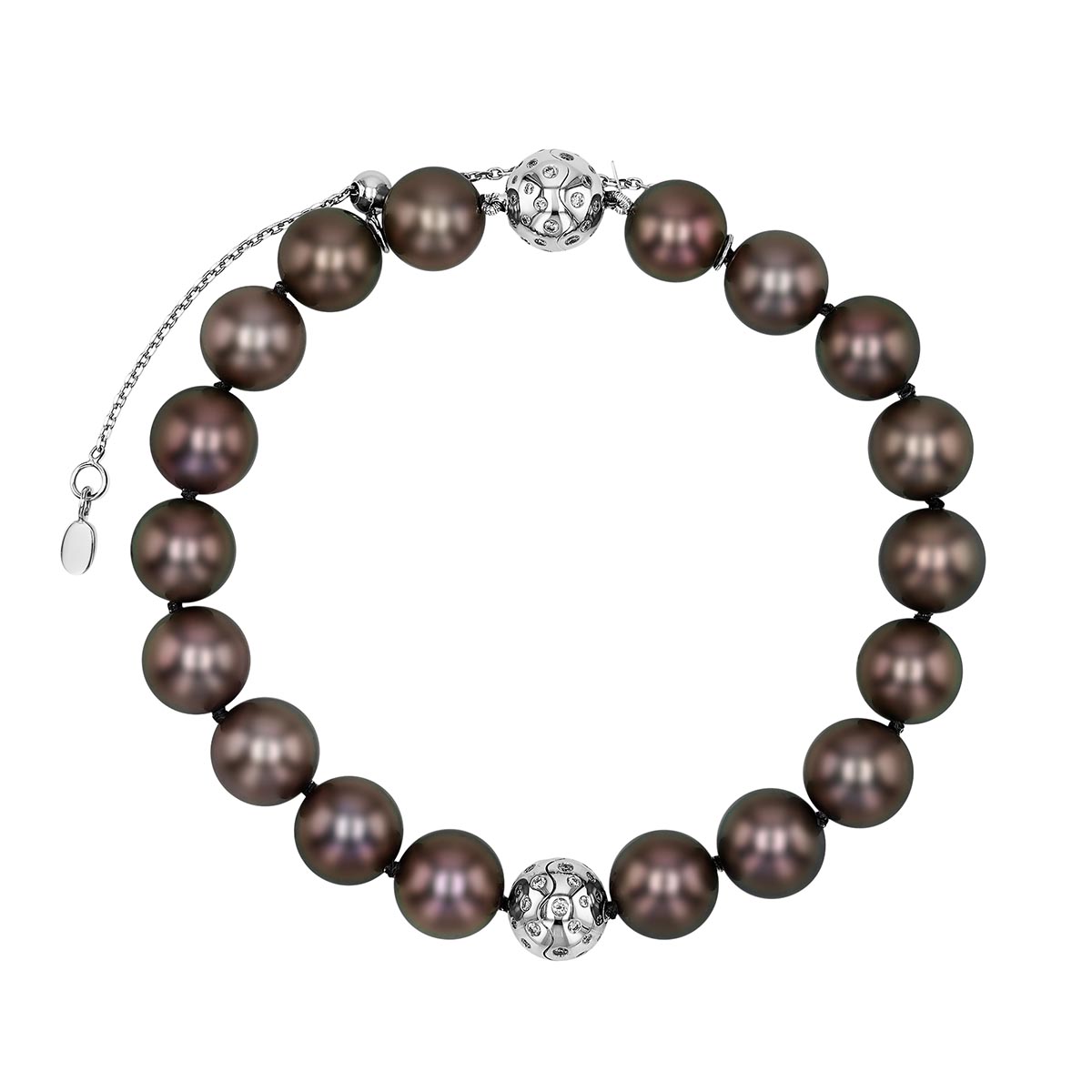 TARA Pearls Tahitian South Sea Cultured Pearl Bracelet with Diamond Accents in White Gold, 8