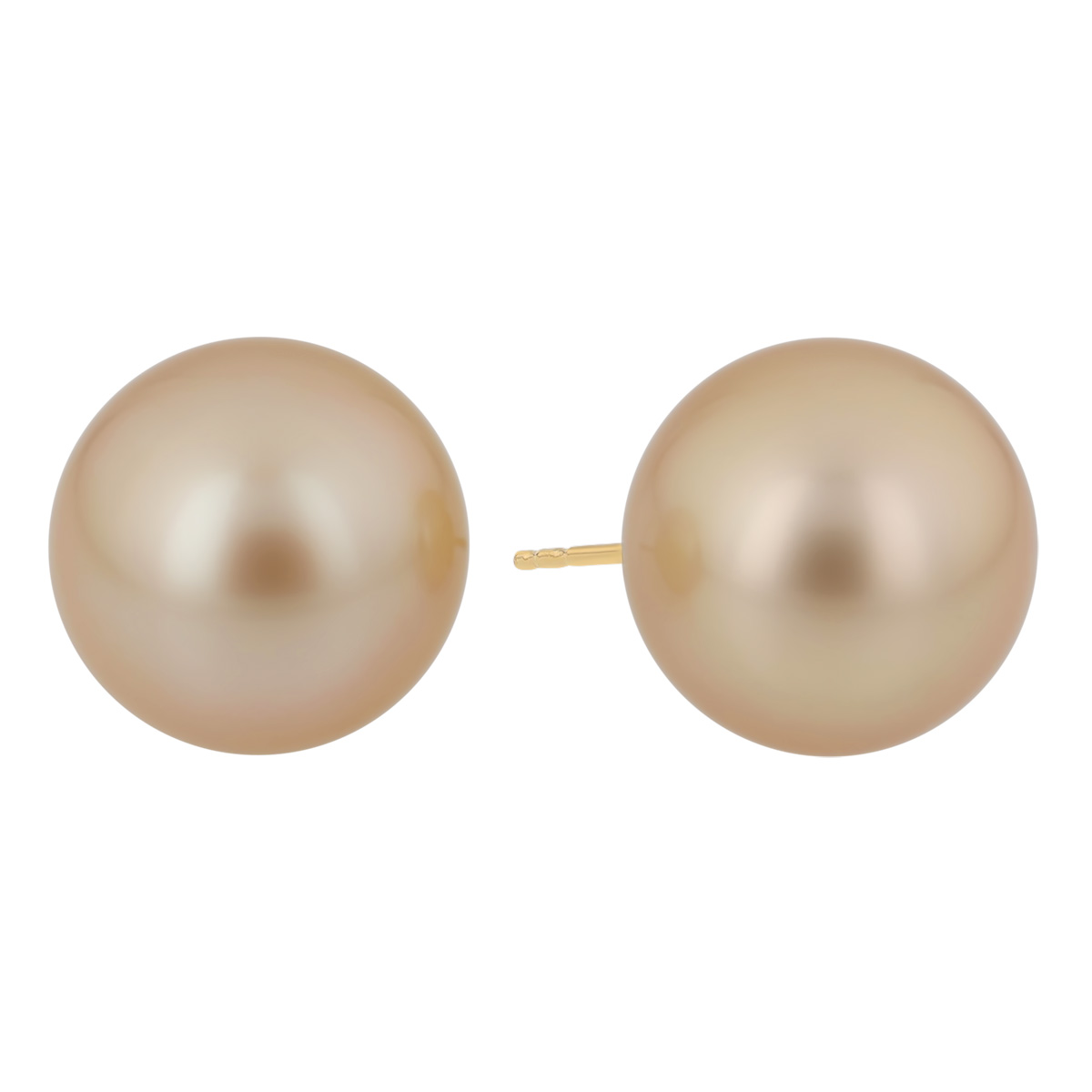 TARA Pearls Golden South Sea Cultured Pearl Stud Earrings in Yellow Gold, 14-15 mm