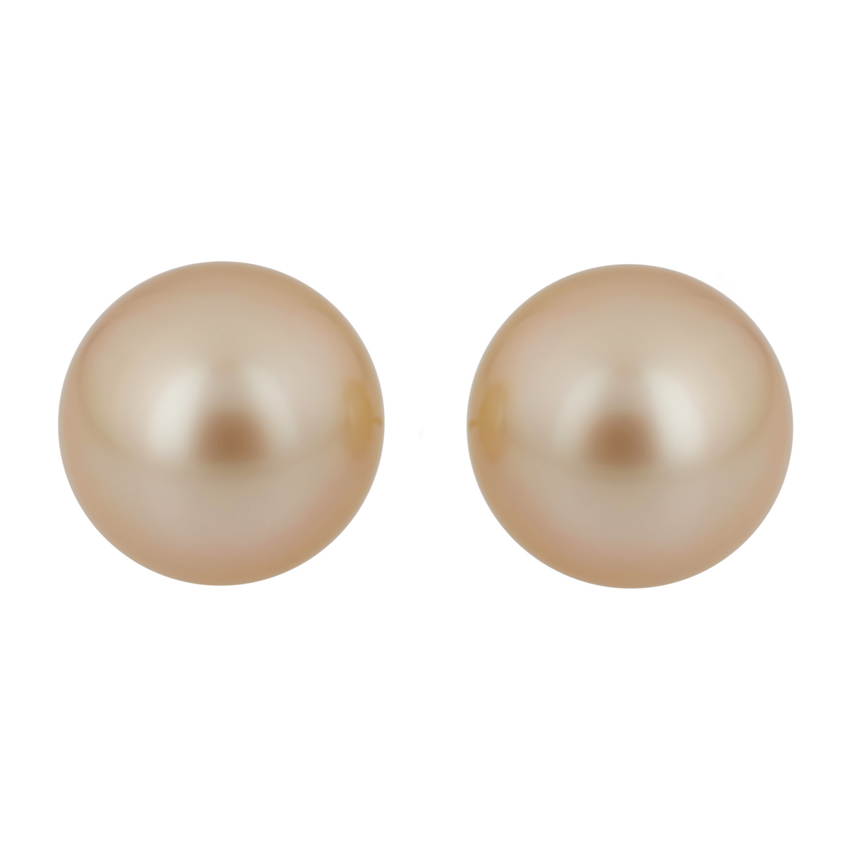 TARA Pearls Golden South Sea Cultured Pearl Stud Earrings in Yellow Gold, 14-15 mm