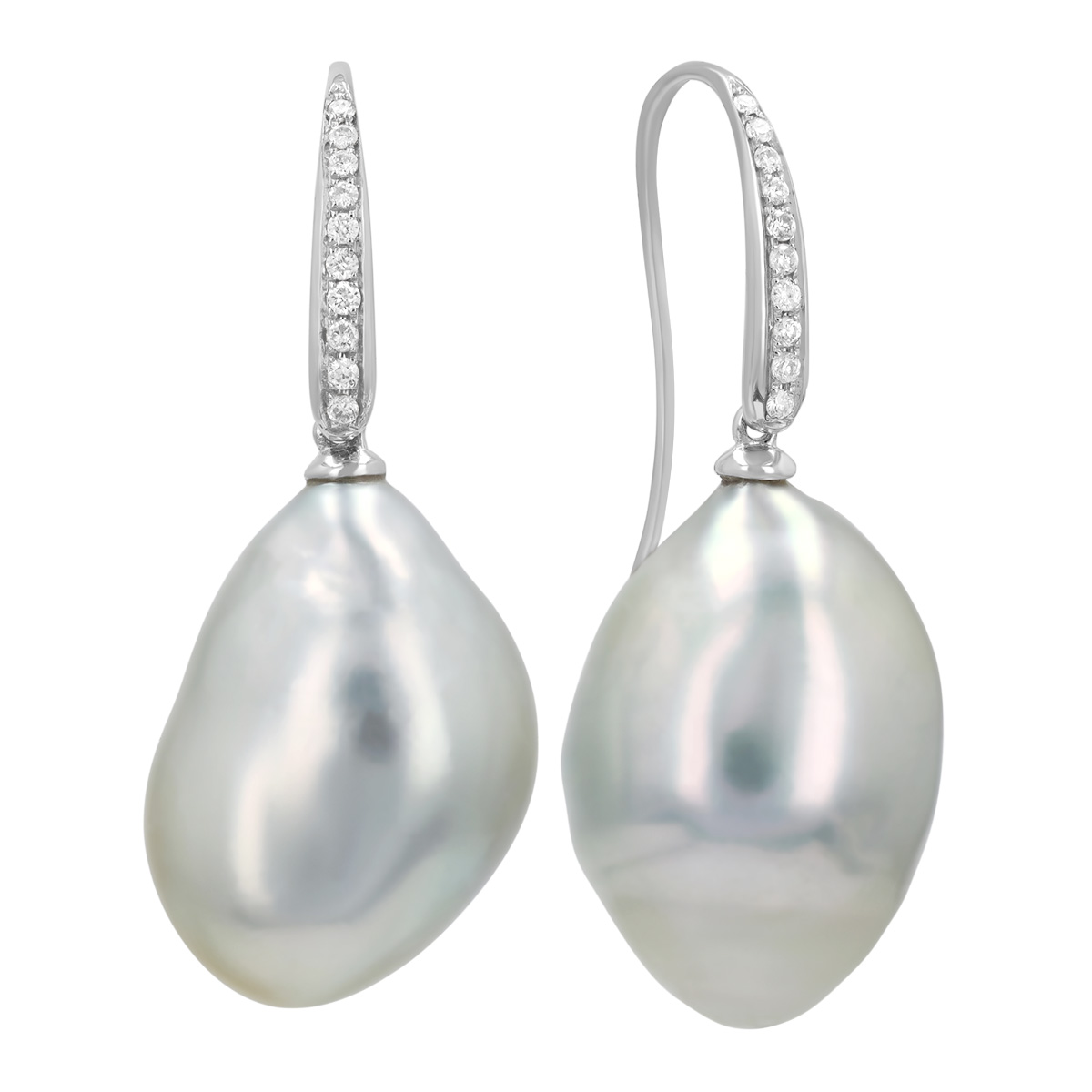 TARA Pearls Baroque South Sea Cultured Pearl & Diamond Dangle Earrings in White Gold