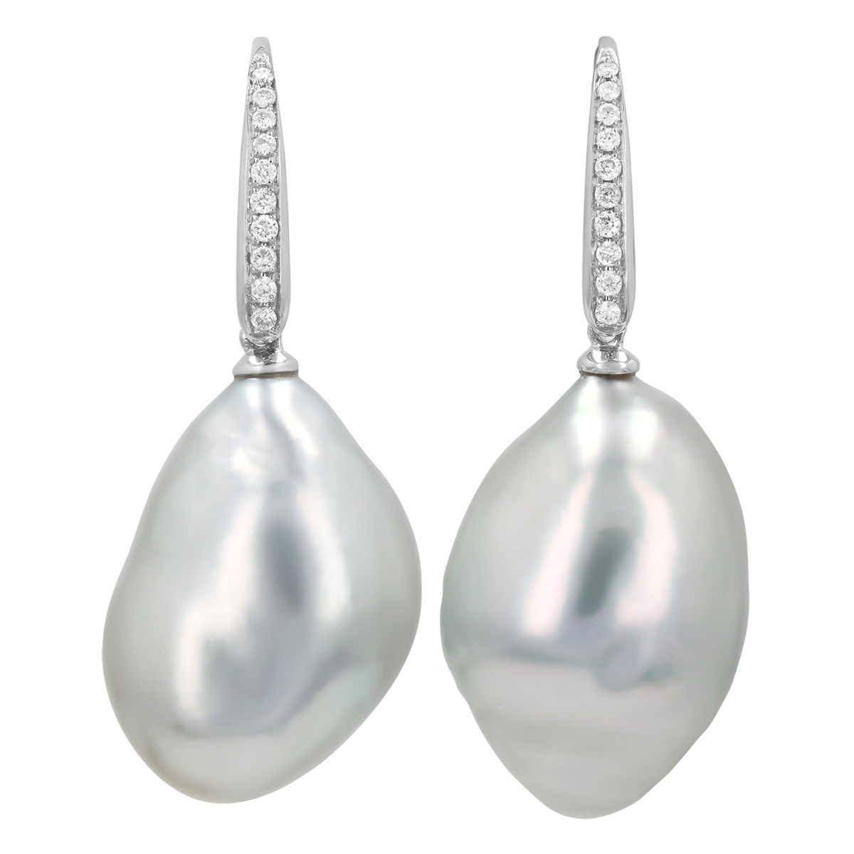 TARA Pearls Baroque South Sea Cultured Pearl & Diamond Dangle Earrings in White Gold