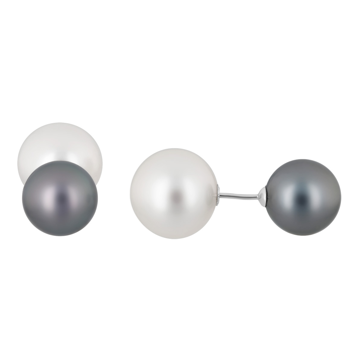 TARA Pearls Tahitian & White South Sea Cultured Pearl Reversible Stud Earrings in White Gold