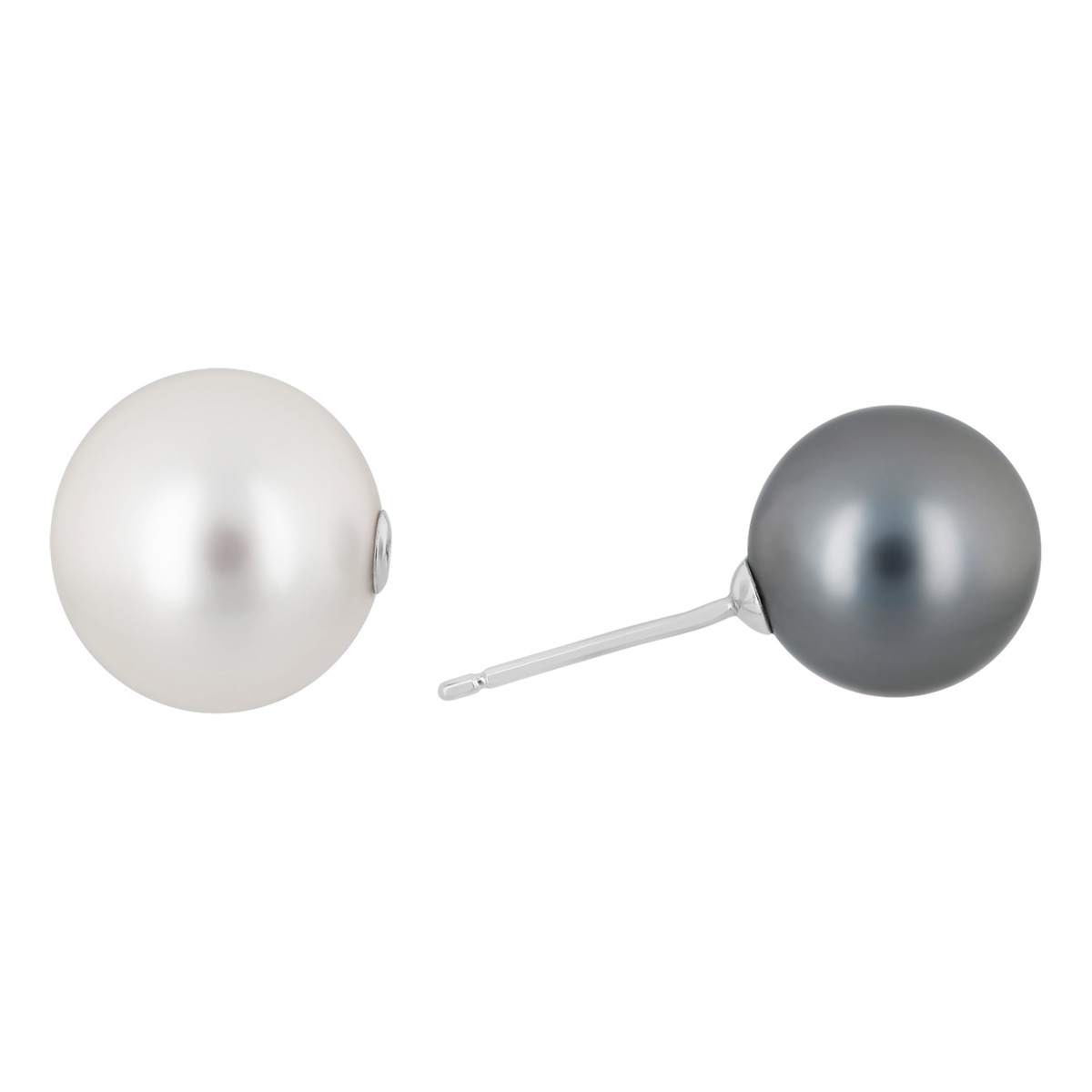 TARA Pearls Tahitian & White South Sea Cultured Pearl Reversible Stud Earrings in White Gold