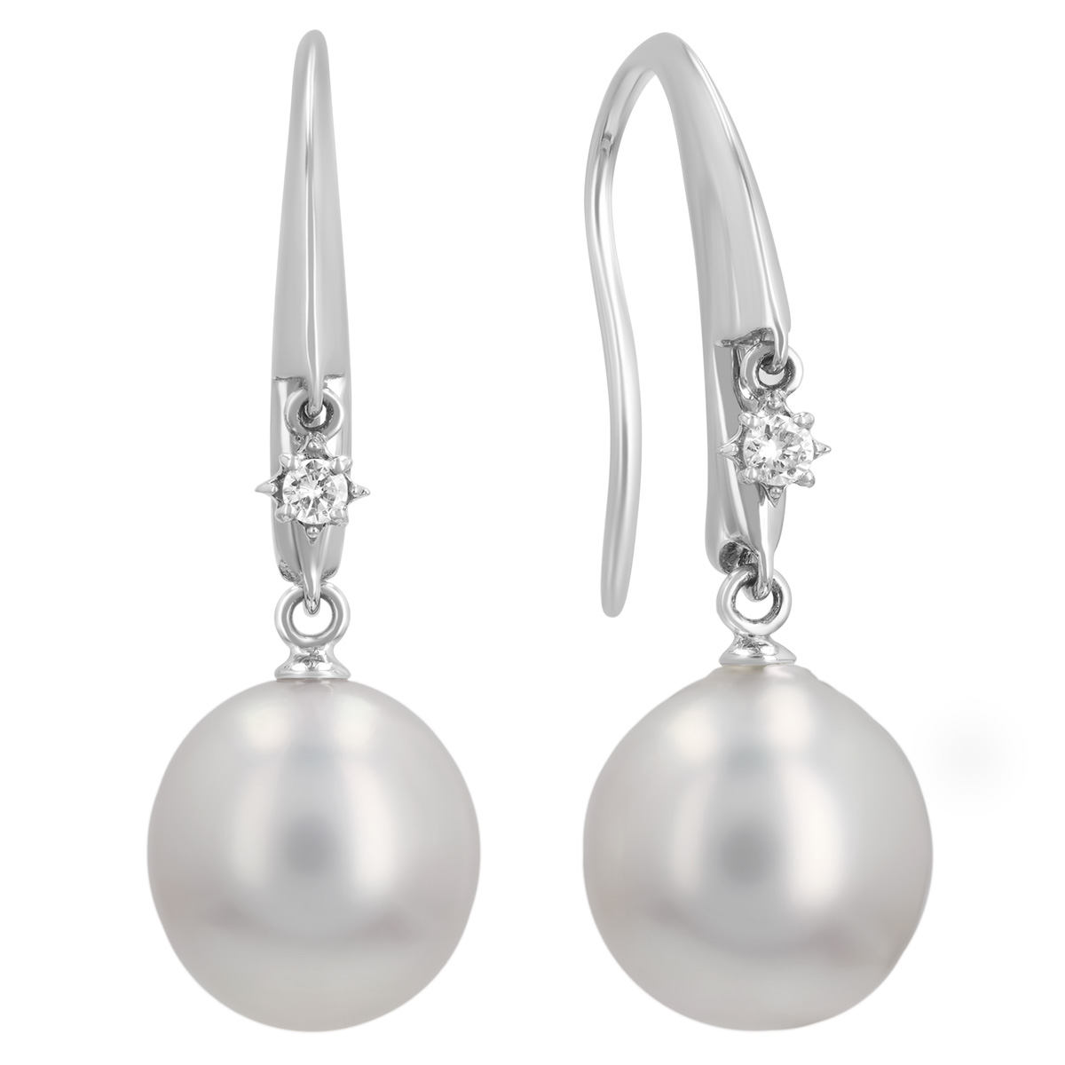 TARA Pearls White Cultured Pearl & Diamond Accent Dangle Earrings in White Gold
