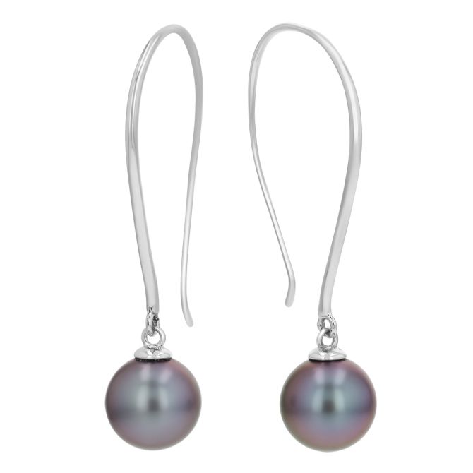 TARA Pearls Tahitian South Sea Cultured Pearl Dangle Earrings in White Gold, 10-11 mm