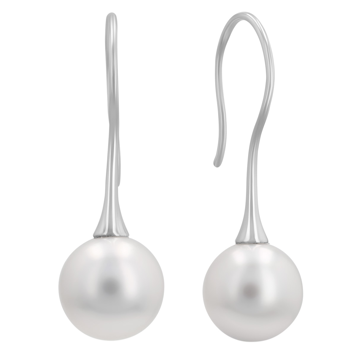 TARA Pearls White South Sea Cultured Pearl Dangle Earrings in White Gold, 9-10 mm