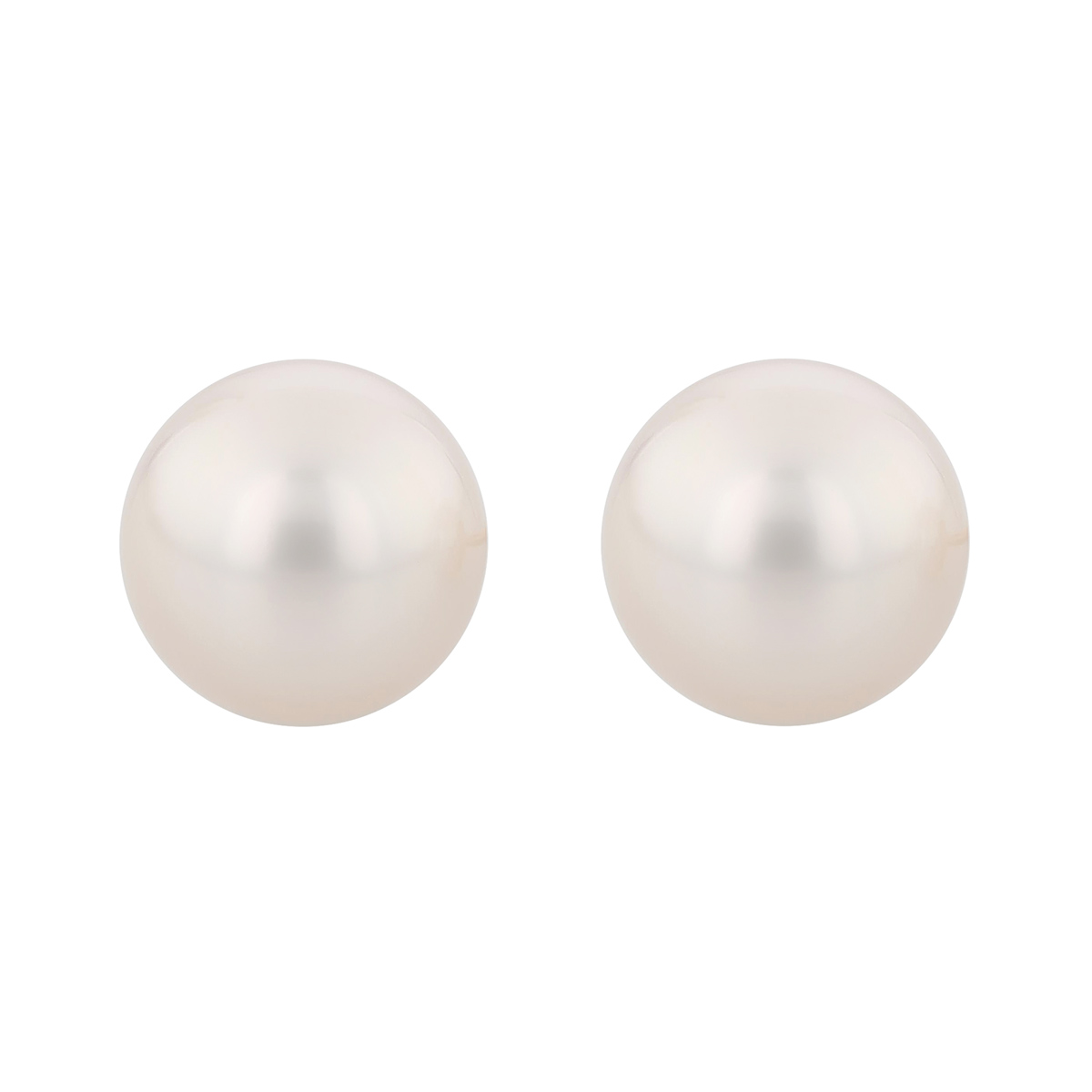 TARA Pearls White South Sea Cultured Pearl Stud Earrings in Yellow Gold, 8-9 mm