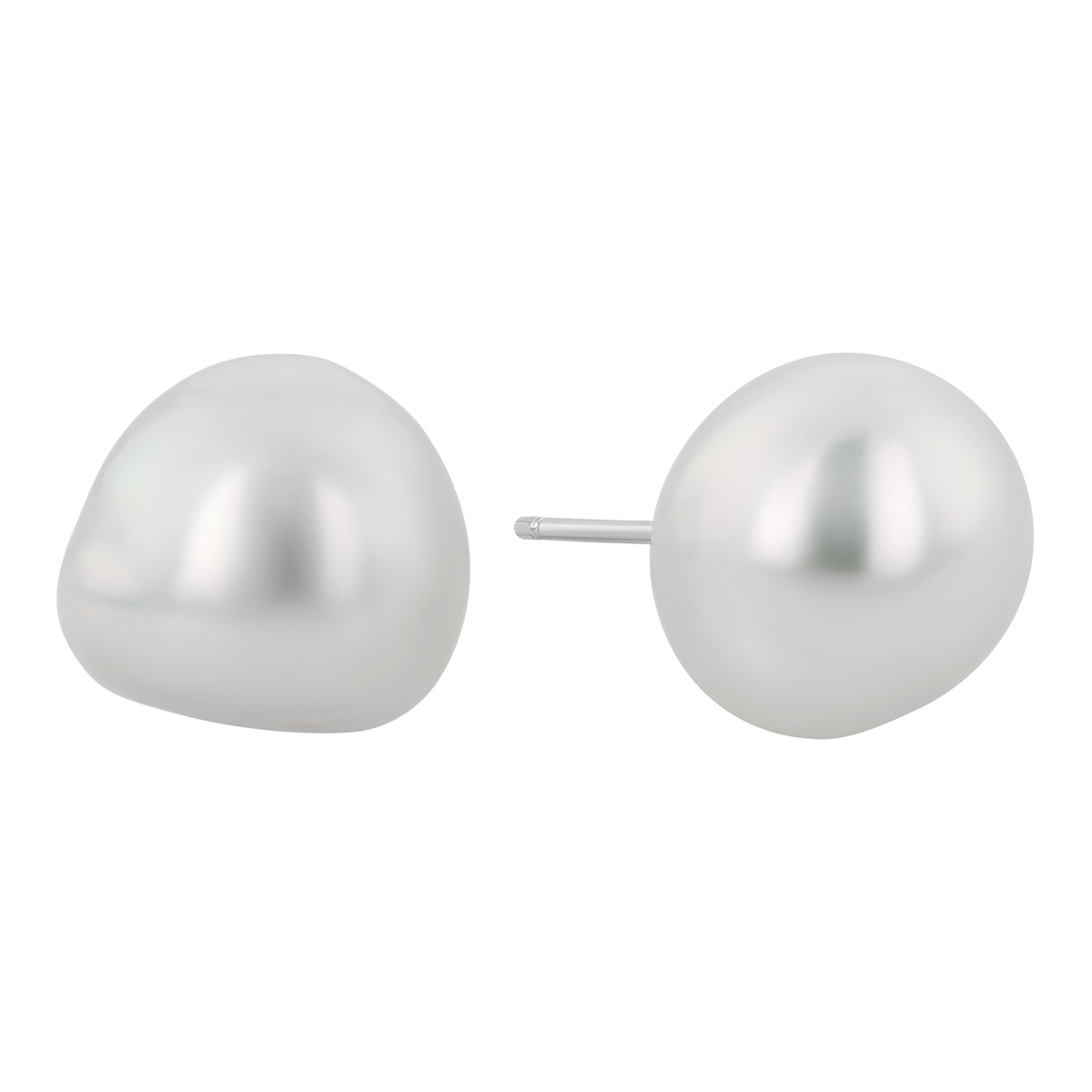 TARA Pearls White South Sea Cultured Pearl Stud Earrings in Yellow Gold, 11 mm