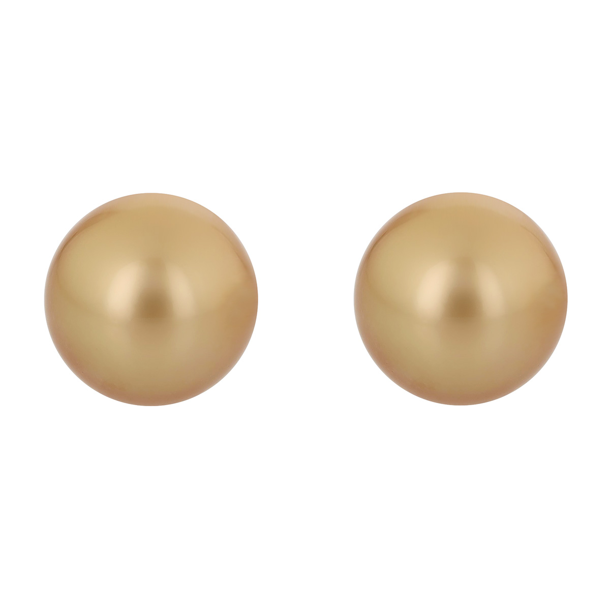 TARA Pearls Golden South Sea Cultured Pearl Stud Earrings in Yellow Gold, 9-10 mm