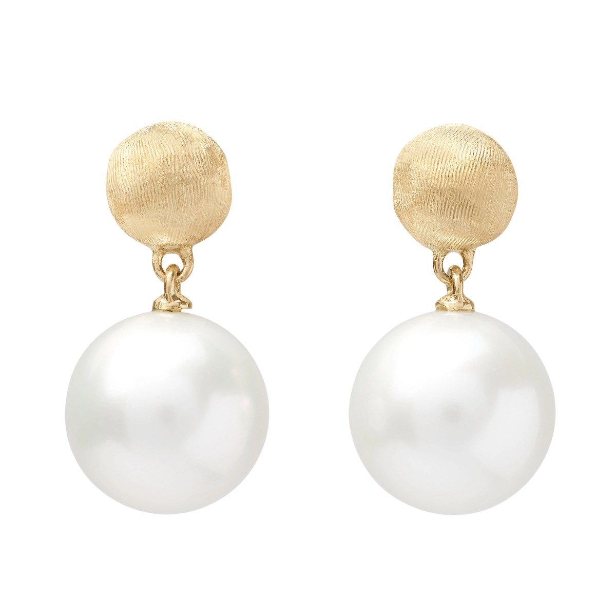 Marco Bicego Africa Cultured Pearl Drop Earrings in Yellow Gold