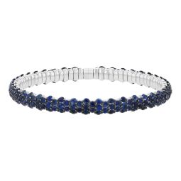 Zydo Diamond Pave Wide Flex Bracelet in White Gold | PU157