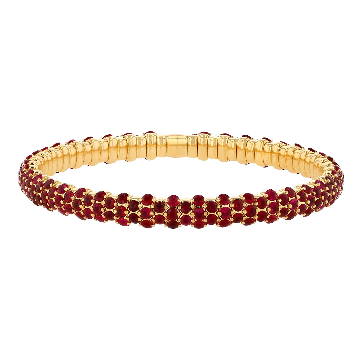 Zydo Collection Ruby Pavé Slim Stretch Bracelet in Rose Gold