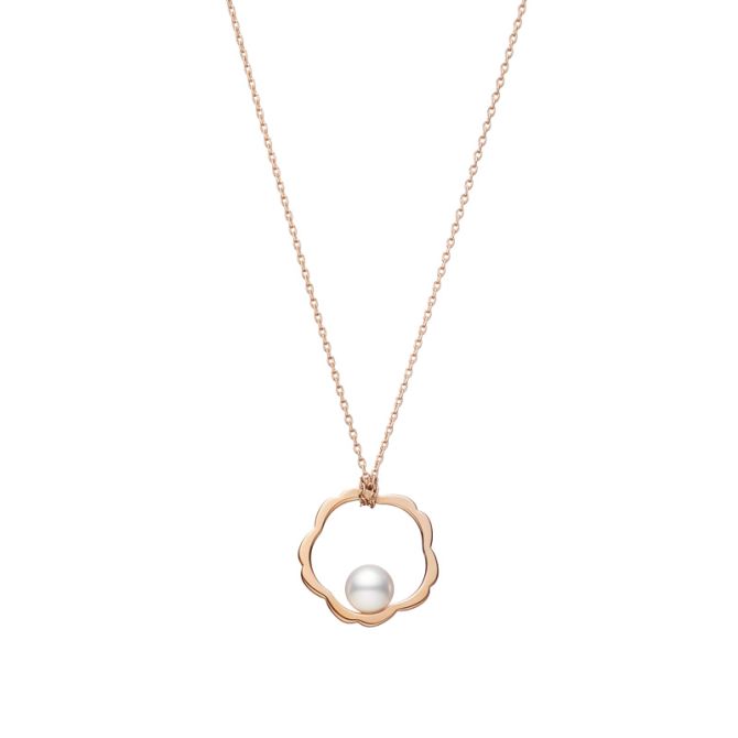 Mikimoto Akoya Cultured Pearl Floral Pendant in Rose Gold, 23"