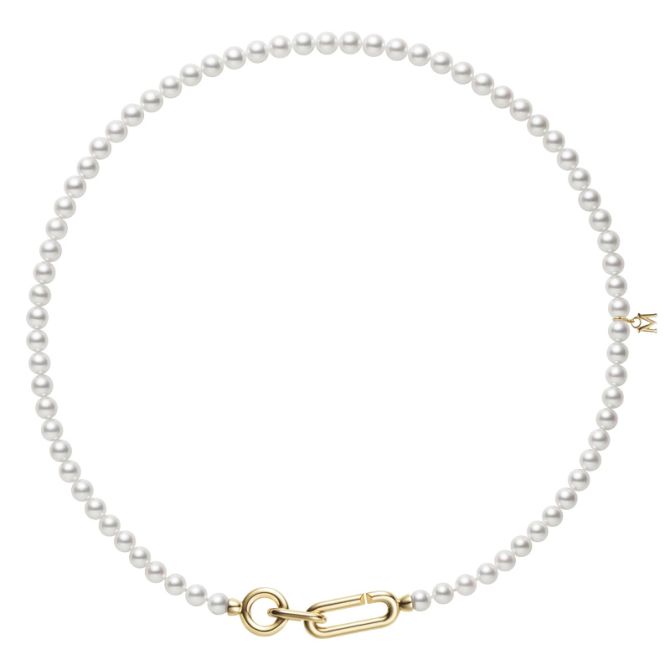 Mikimoto Akoya Cultured Pearl Strand Necklace in Yellow Gold, 16", 5 mm
