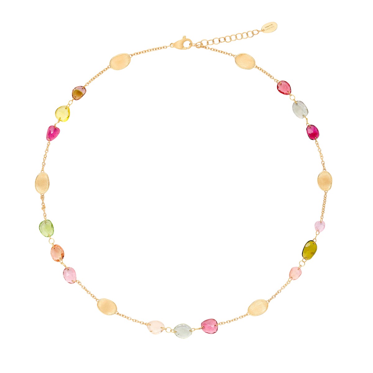 Marco Bicego Lunaria Tourmaline Bead Station Necklace in Yellow Gold, 16.5