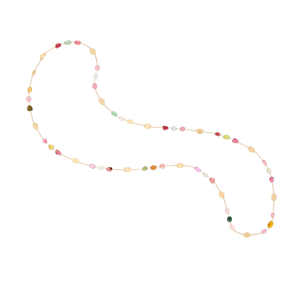 Marco Bicego Lunaria Tourmaline Bead Station Necklace in Yellow Gold, 37.75