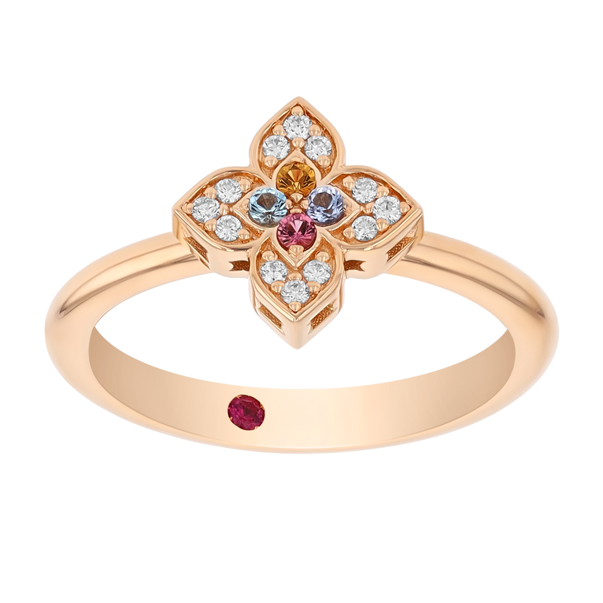 Roberto Coin Venetian Princess Carnival Multiple Gemstone Petite Ring in Rose Gold