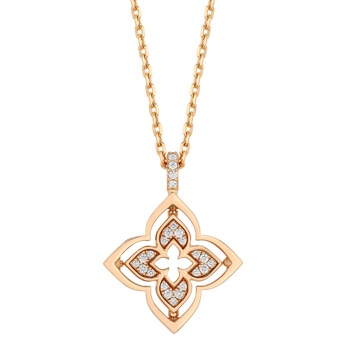 Roberto Coin Venetian Princess Pirouette Diamond & Mother of Pearl Pendant in Rose Gold, 17