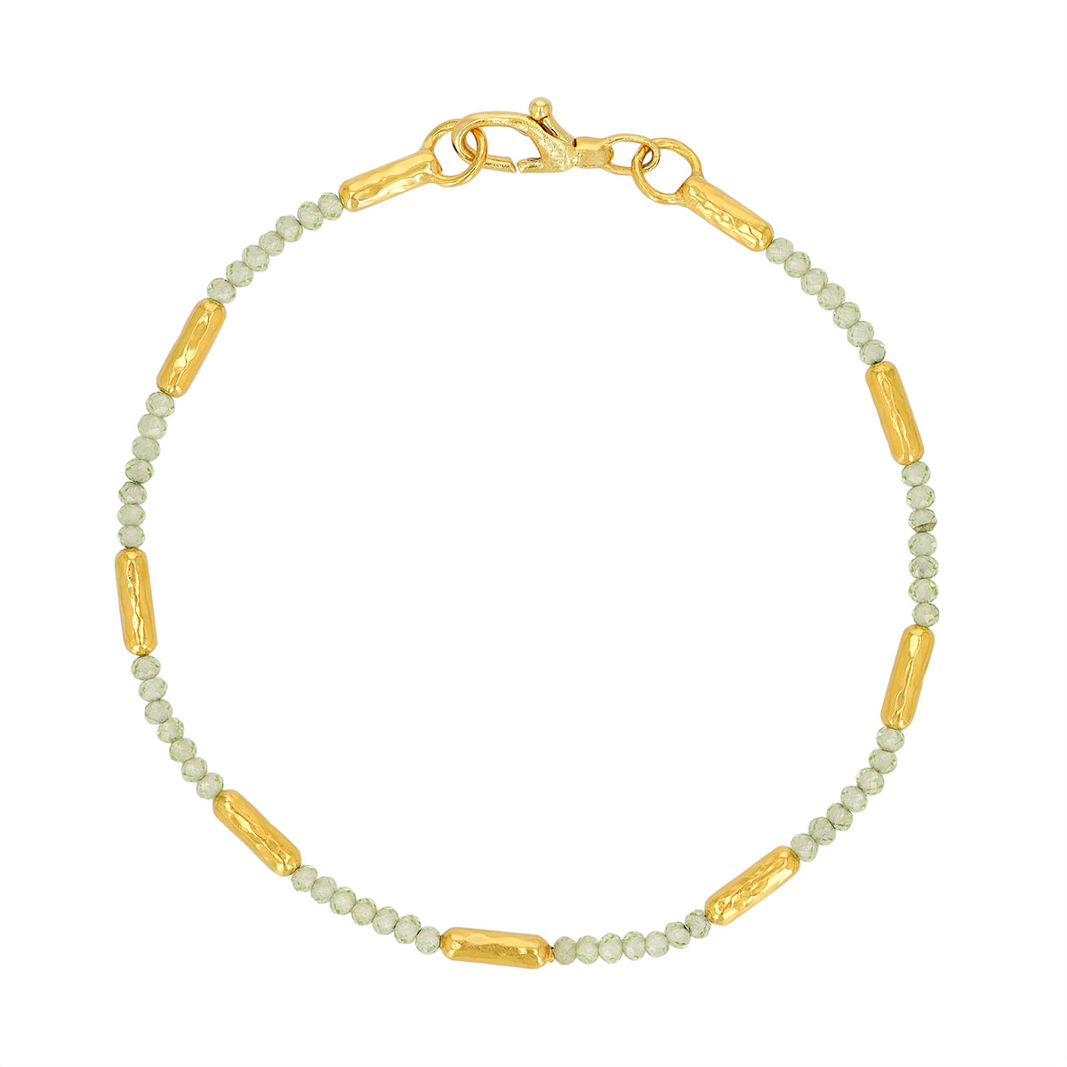 Gurhan Peridot Bead & Yellow Gold Station Bracelet, 8