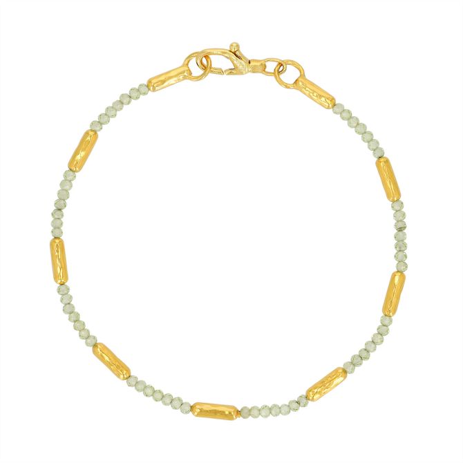 Gurhan Peridot Bead & Yellow Gold Station Bracelet, 8"