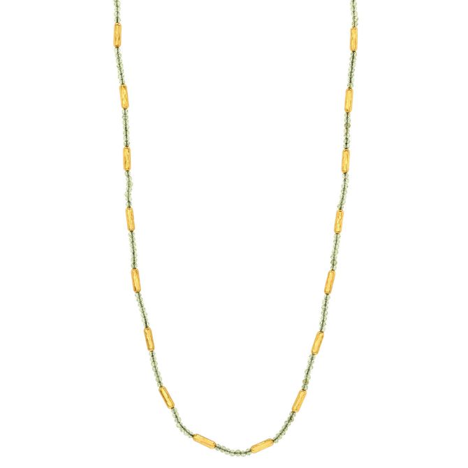 Gurhan Peridot Bead & Yellow Gold Station Necklace, 18"