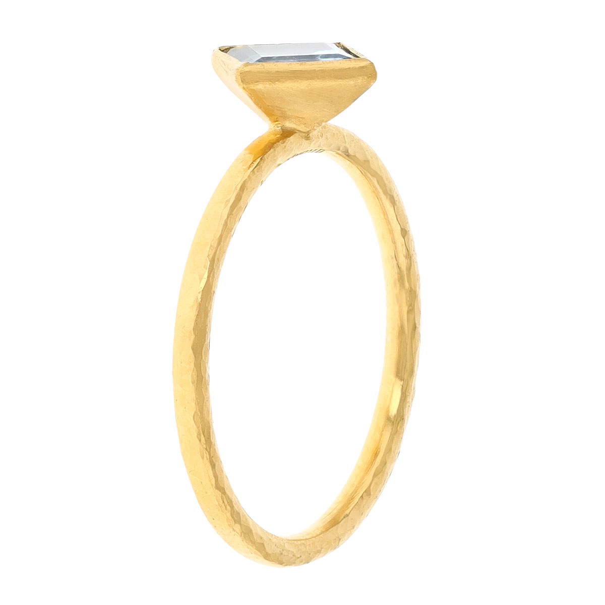 Gurhan Square Step Cut Aquamarine Ring in Yellow Gold