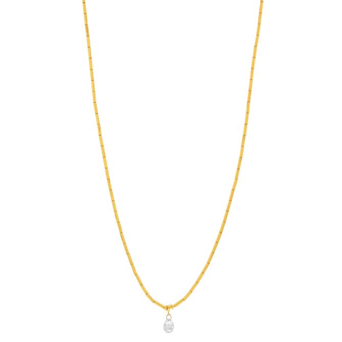 Gurhan Diamond Briolette & Seed Pearl Necklace in Yellow Gold, 18"