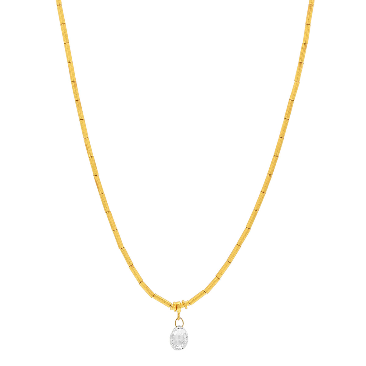 Gurhan Diamond Briolette & Seed Pearl Necklace in Yellow Gold, 18