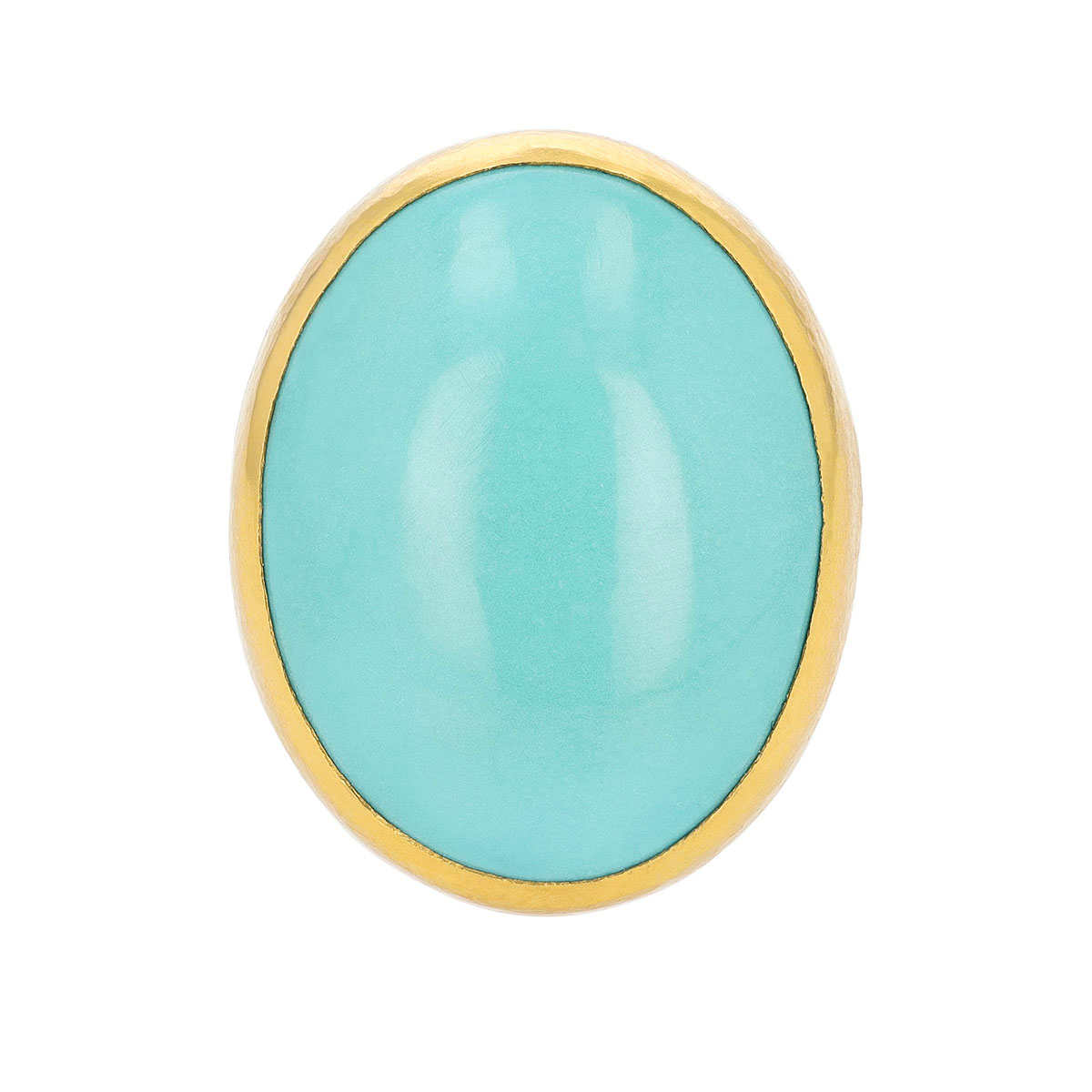 Gurhan Oval Cabochon Turquoise Cocktail Ring in Yellow Gold