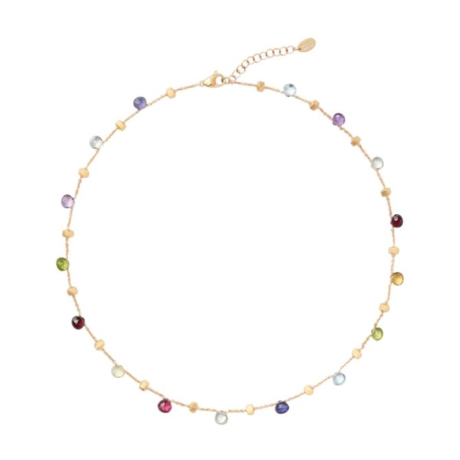 Marco Bicego Paradise Mixed Gemstone Bead Station Necklace in Yellow Gold, 17.5"