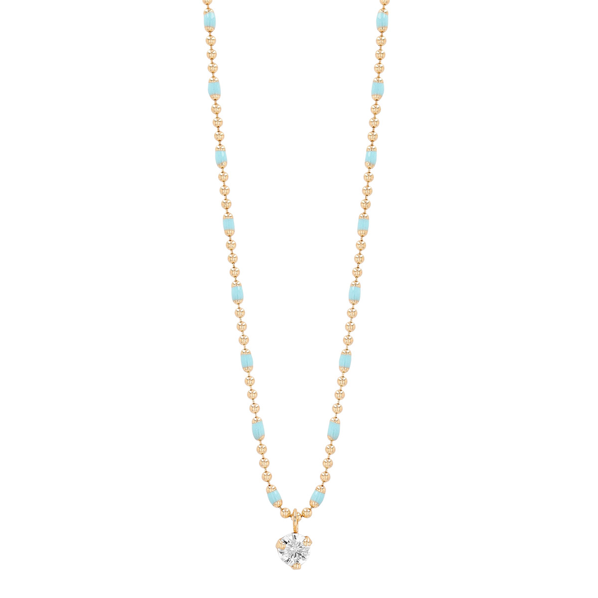 Zoe Chicco Diamond Pendant & Turquoise Station Necklace in Yellow Gold, 18