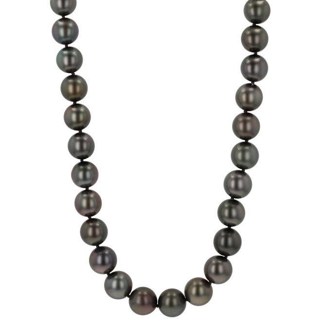 TARA Pearls Tahitian South Sea Cultured Pearl & Diamond Strand Necklace in White Gold, 18", 12-13 mm